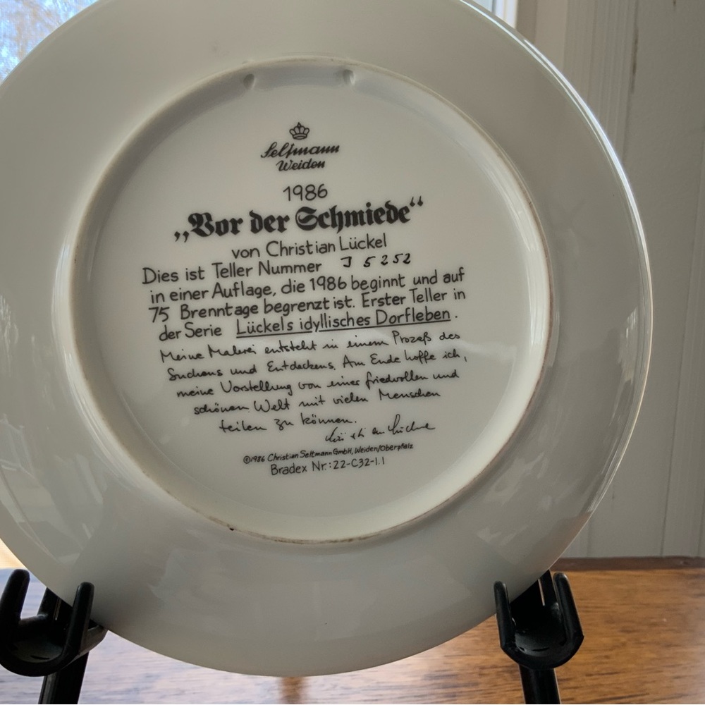 Leftmann Weiden “bor Der Schmiede” von Christian Luckel Plate 1986 - Picture 4 of 4